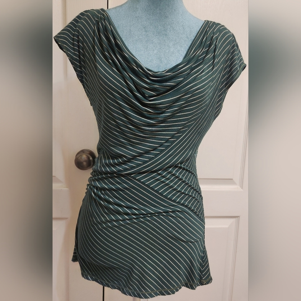Striped Green Women's Blouse